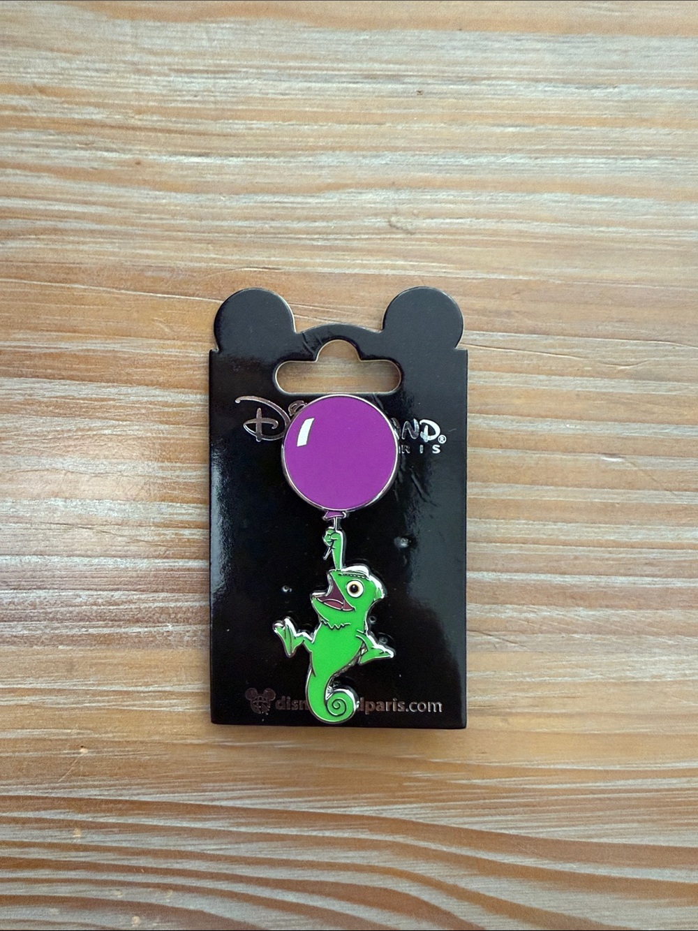 Disney Green Pascal Chameleon Pin with Purple Balloon